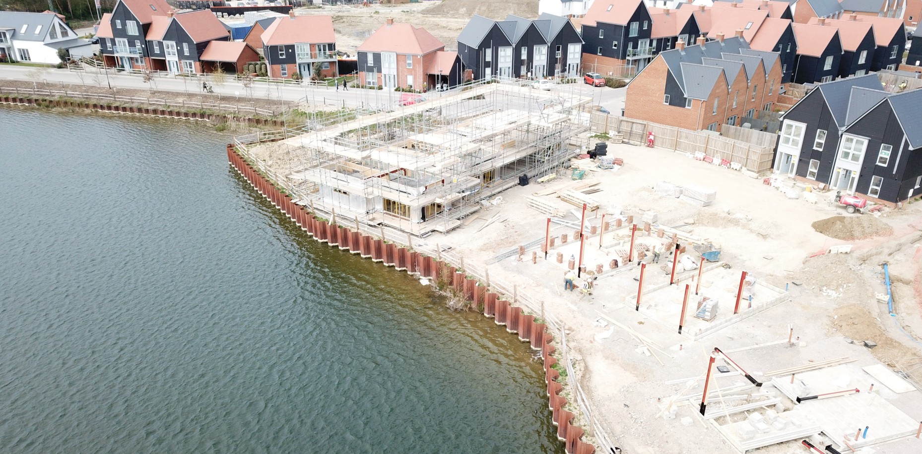 Rising to the challenges of building three story homes beside the lake at Conningbrook lakes