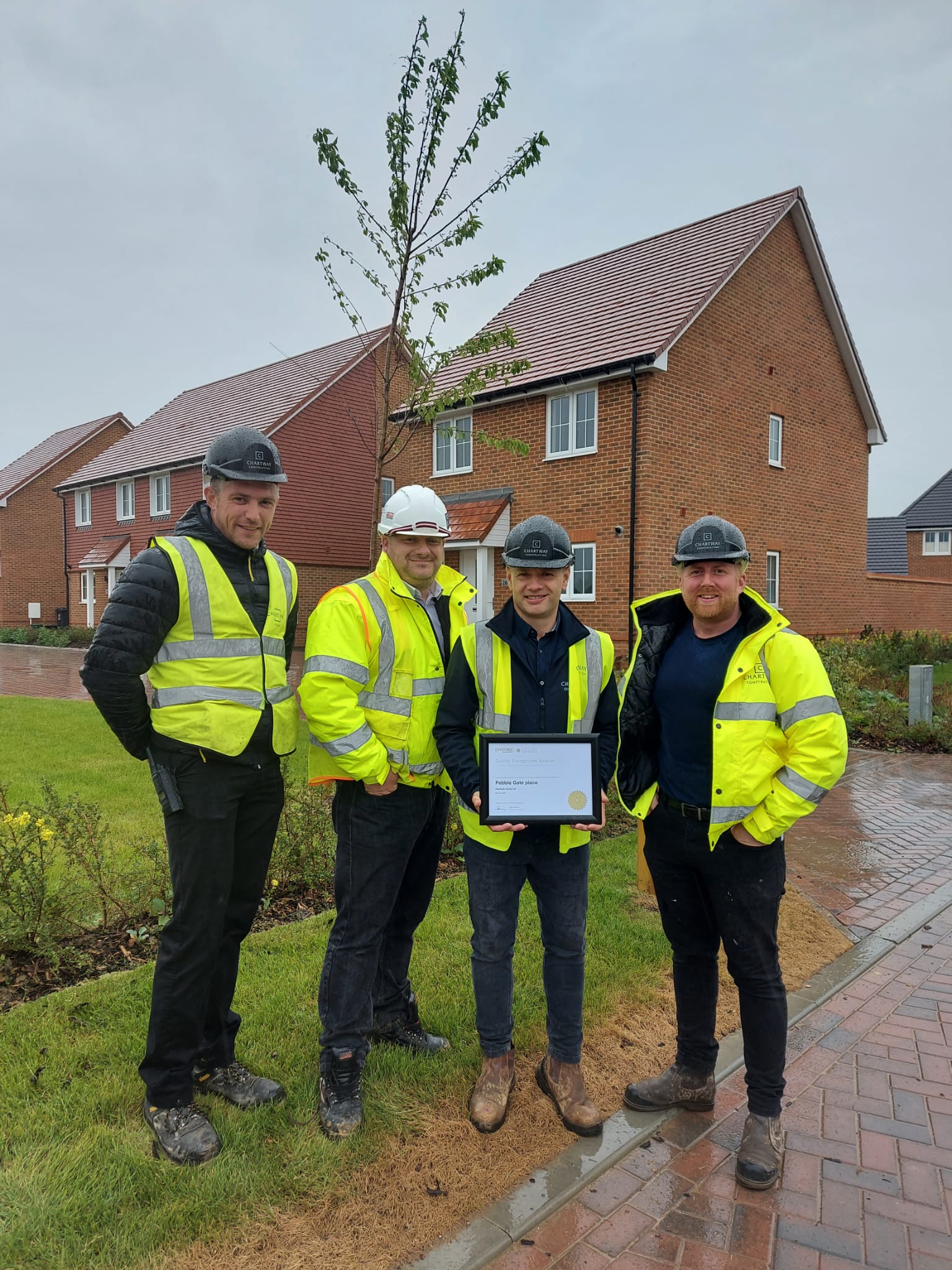 Premier Quality Recognition Award presented to our site team at Pebble Gate Place, Sandwich.