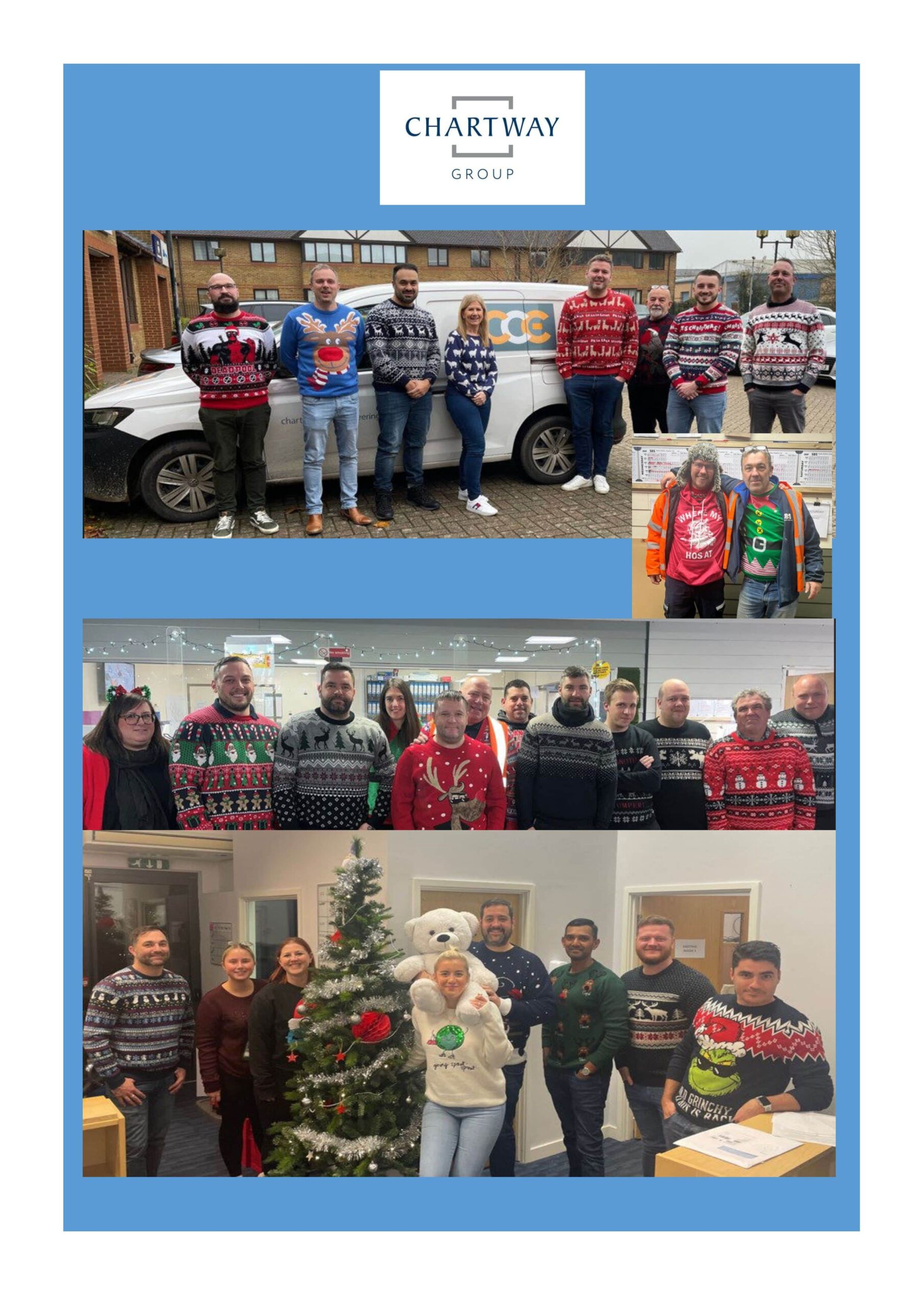 We wore Christmas jumpers to work on Friday 9th December.